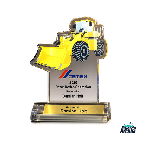 Wheel Loader Acrylic Award | Equipment Excellence Trophy