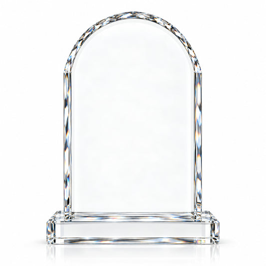 Timeless Arch | Custom Islamic Wedding Clock Crystal Award