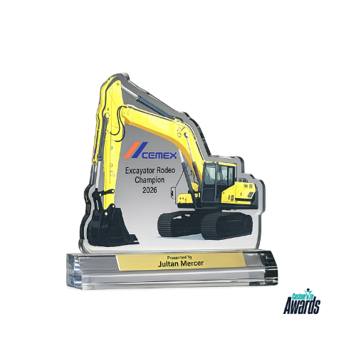 Excavator Acrylic Award | Construction Champion Trophy