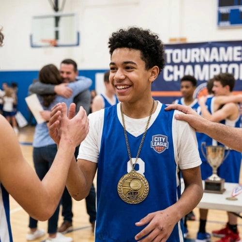 Large Star Basketball Medal