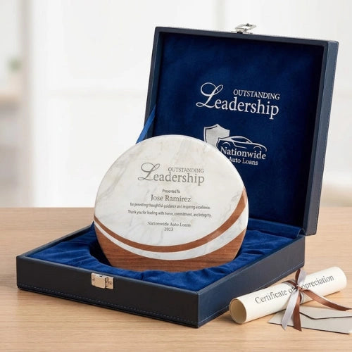 Marblewood Leadership Award plaque