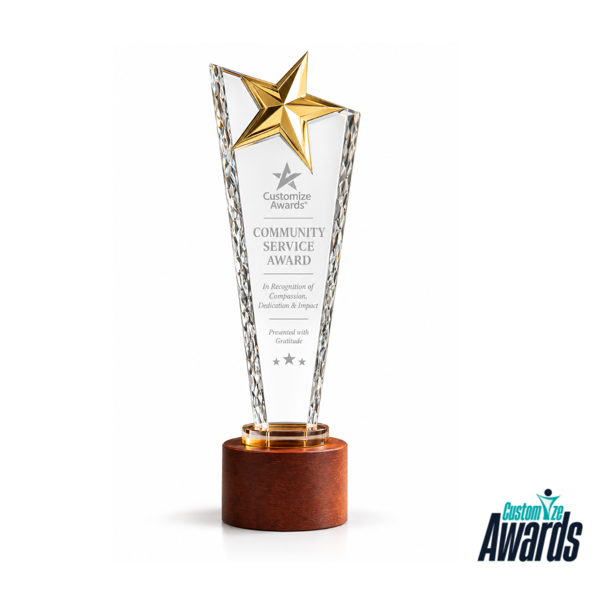Radiant Star | Custom Crystal Community Service Award