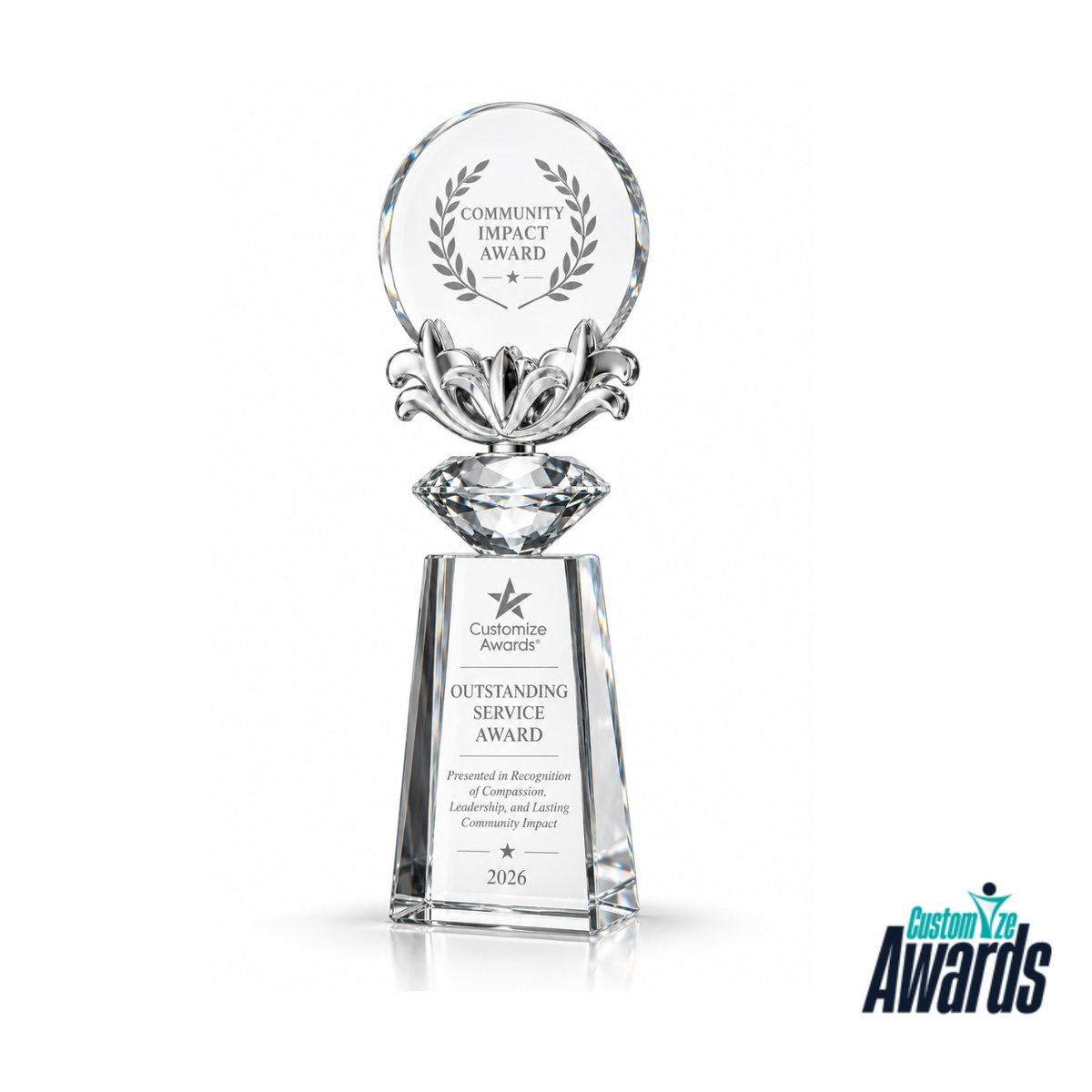 Laurel Crystal | Custom Community Service Award