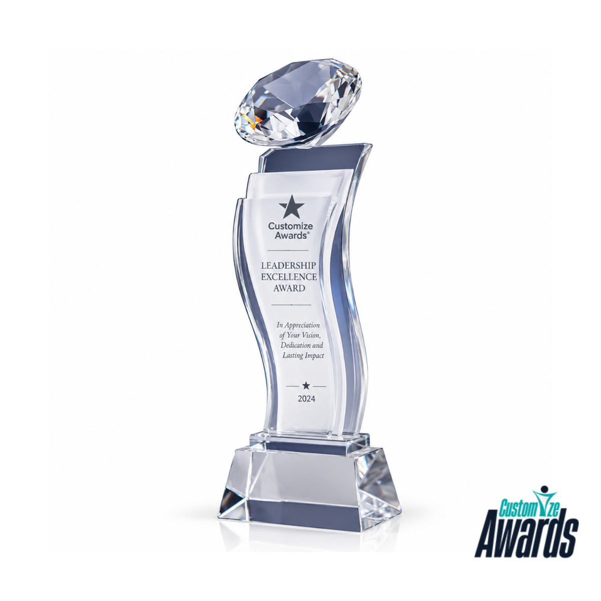 Sleek Prestige | Custom Leadership Excellence Crystal Award