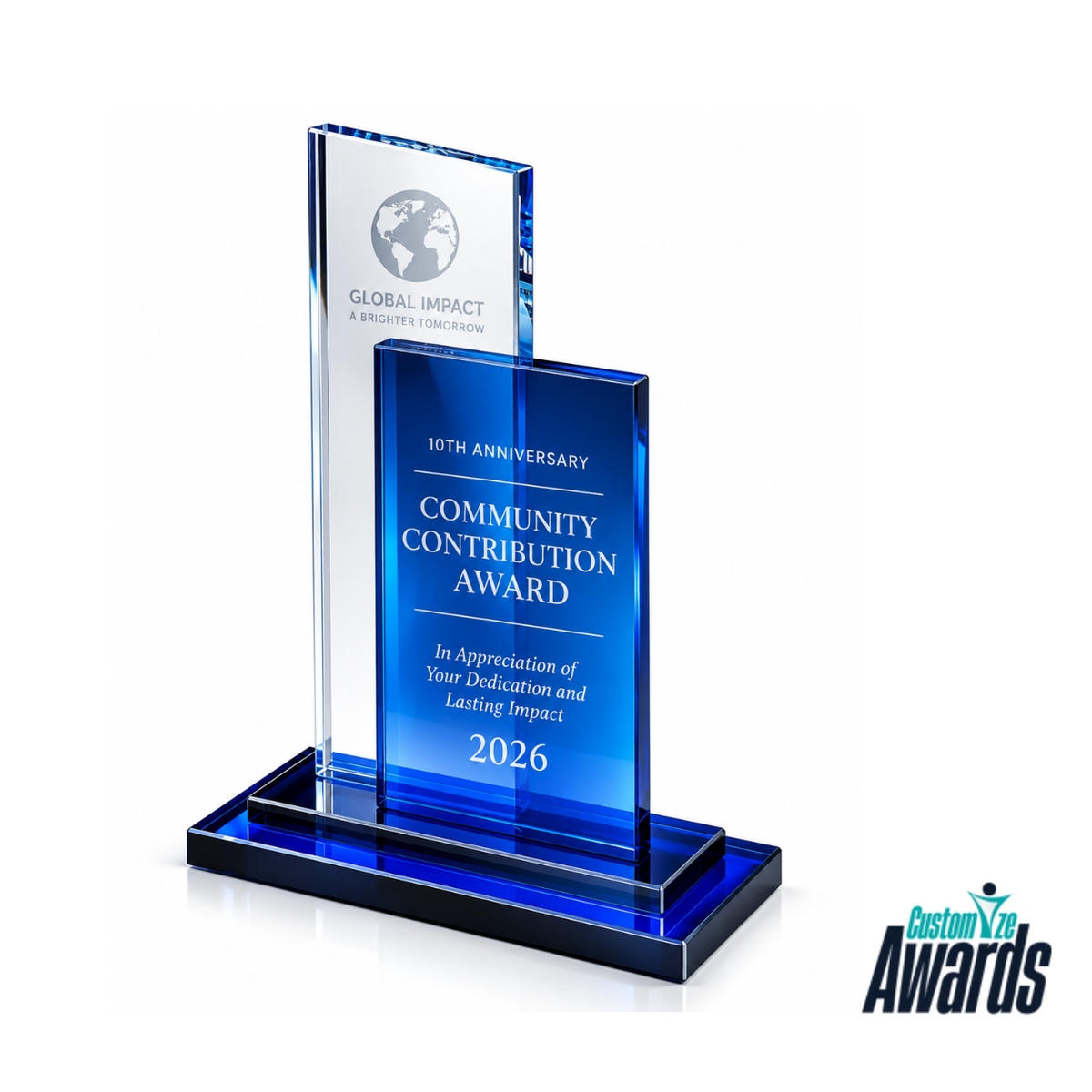 Global Impact | Custom Community Contribution Crystal Award