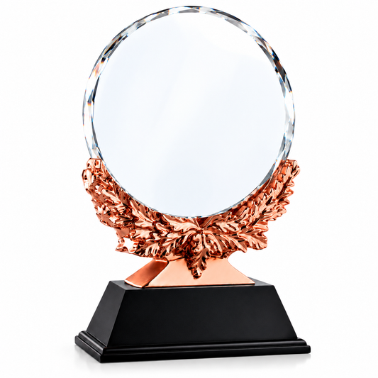 Copper Laurel | Custom Crystal Sales Achievement Award