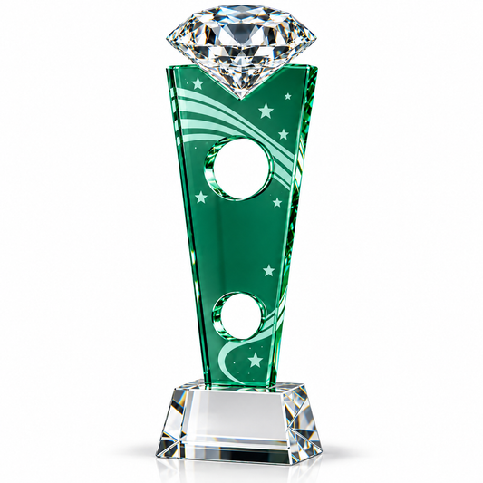 Emerald Diamond | Custom Crystal Sales Achievement Award