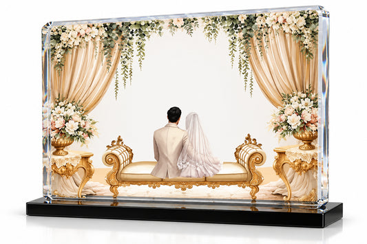 Eternal Romance | Personalized Glass Wedding Plaque Award