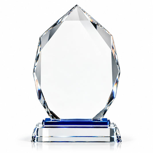 Sapphire Tribute | Custom Engraved Crystal Principal Appreciation Award