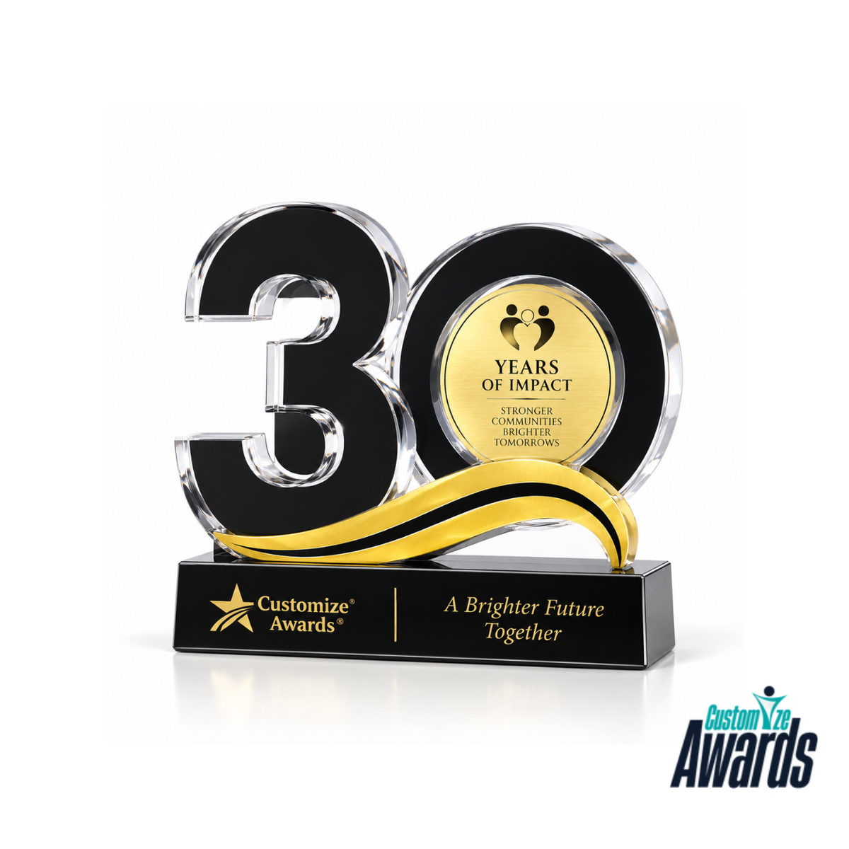 Milestone 30 | Custom 30th Anniversary Impact Award Trophy