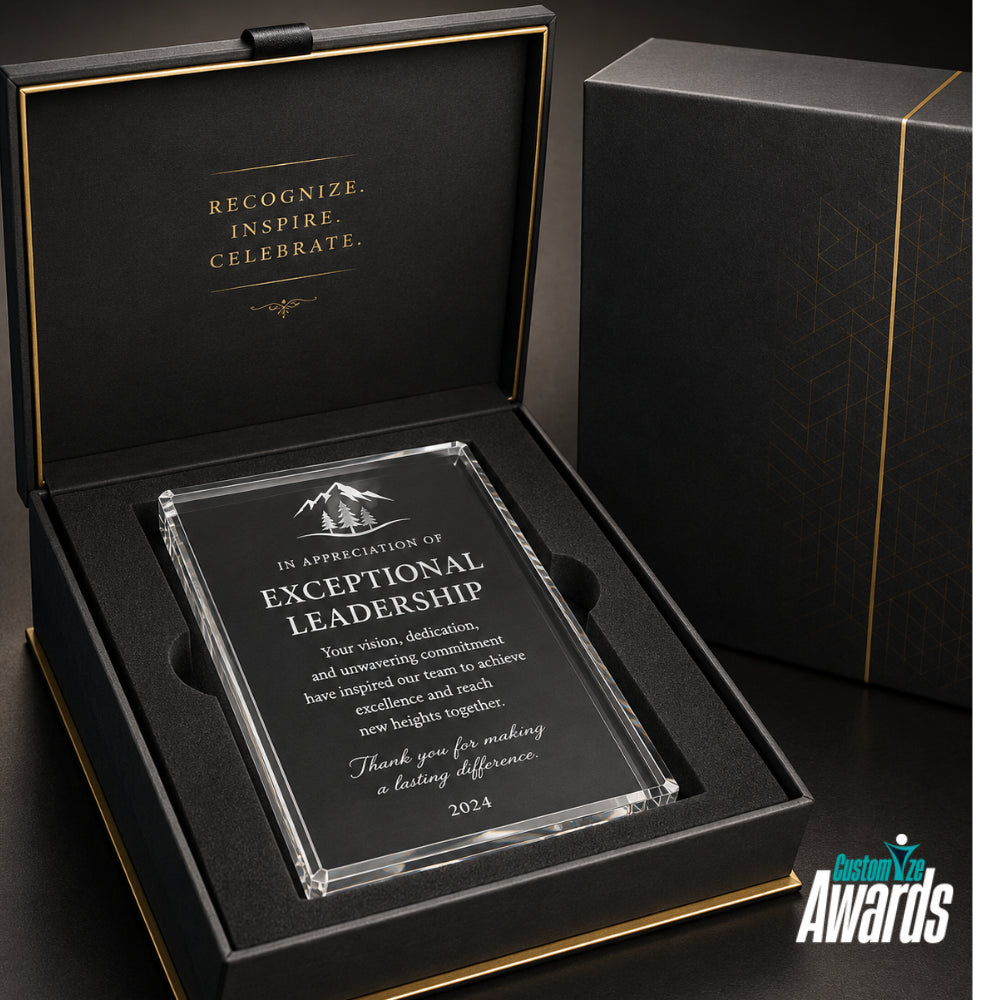 Wedge Crystal | Custom Engraved Recognition Plaque Award