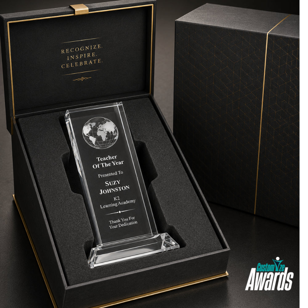 Crystal Globe | Custom Engraved Award for Excellence