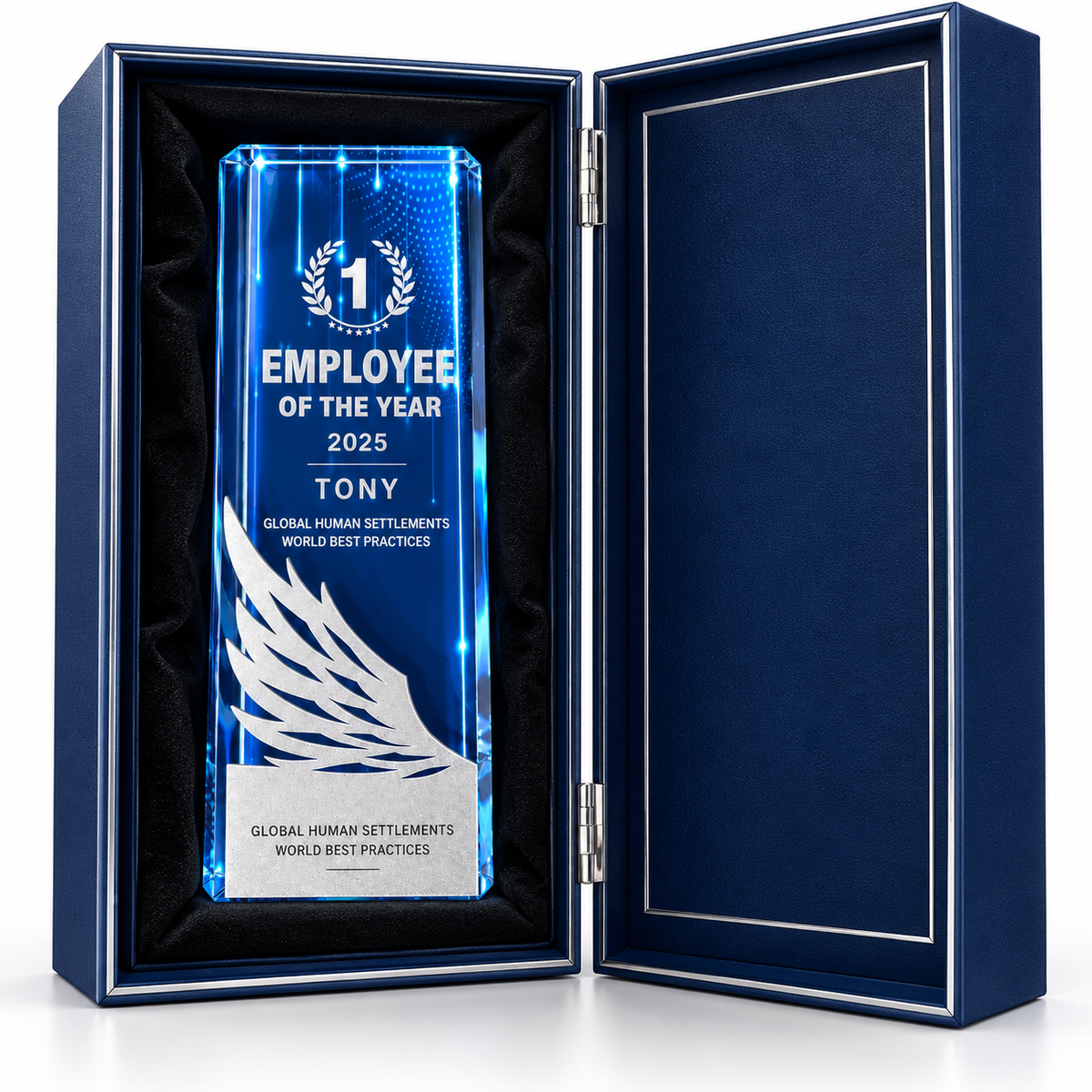 Liberty Horizon | Veterans Day Blue Crystal Military Recognition Award