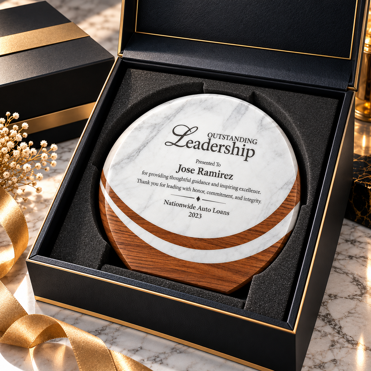 Marblewood | Custum Engraved Leadership Award plaque