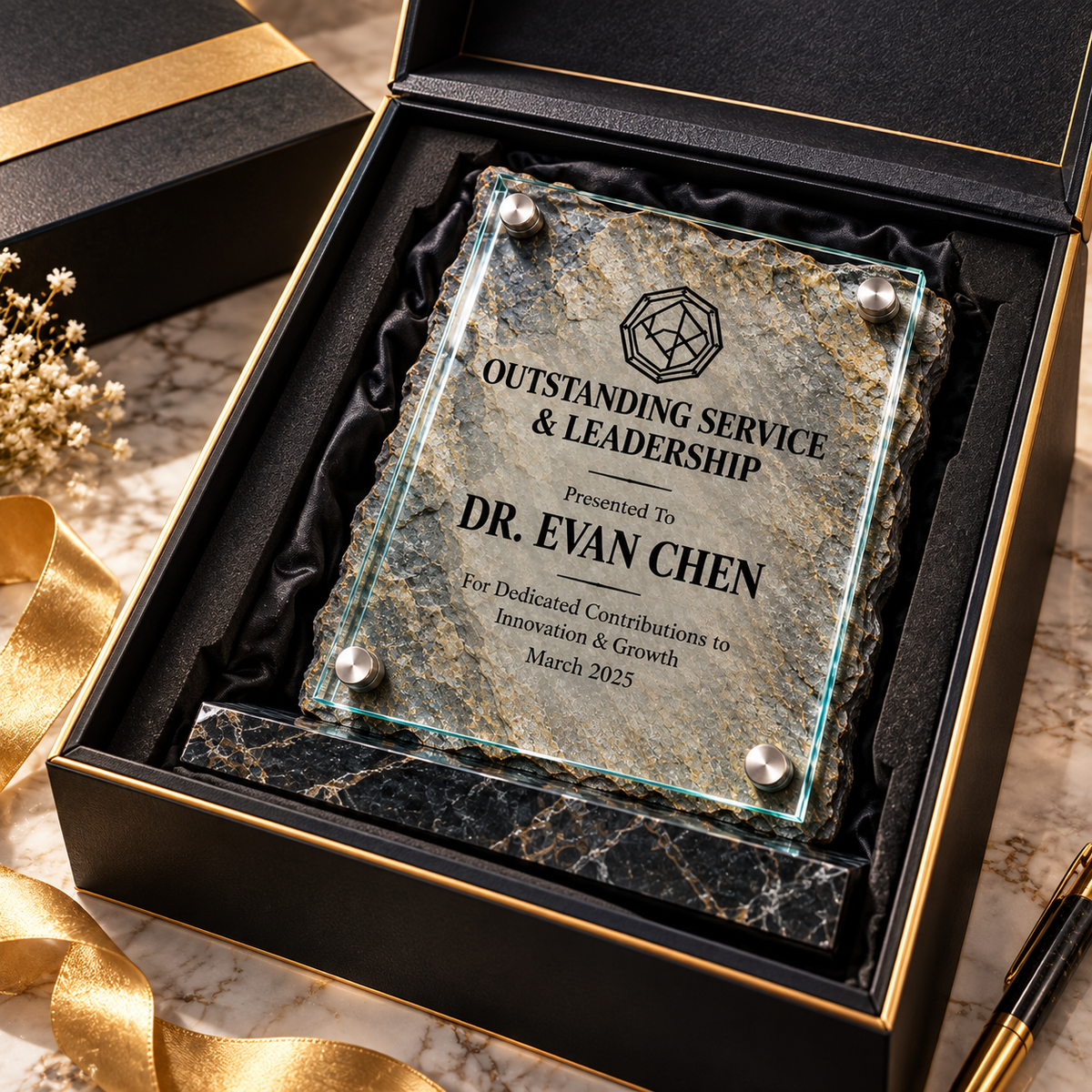Slate Industrial Elite | Industrial Recognition Glass Plaque
