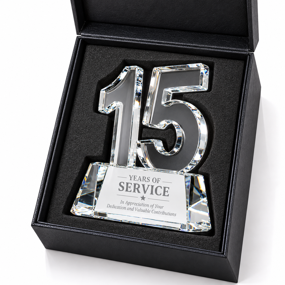 Noble Rise | Custom Crystal 15 Years of Service Recognition Award