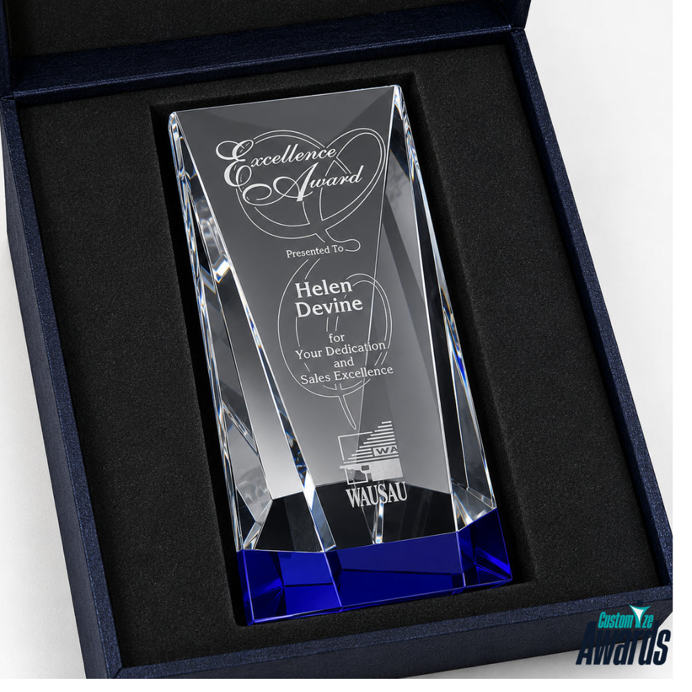 Cristal Indigo Valera | Trophée de reconnaissance gravé