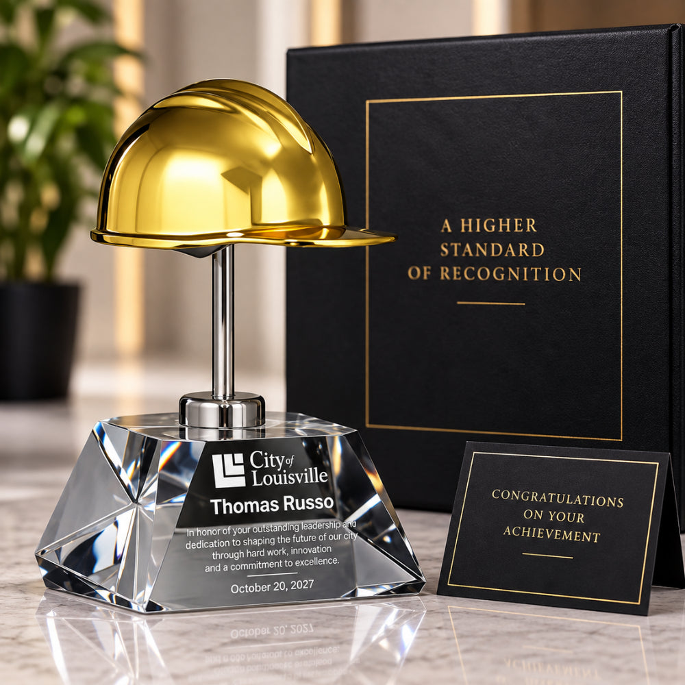 Casque de chantier Sommet | Trophée de leadership en construction personnalisé
