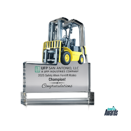 Forklift Champion Acrylic Award | Safety Excellence Trophy
