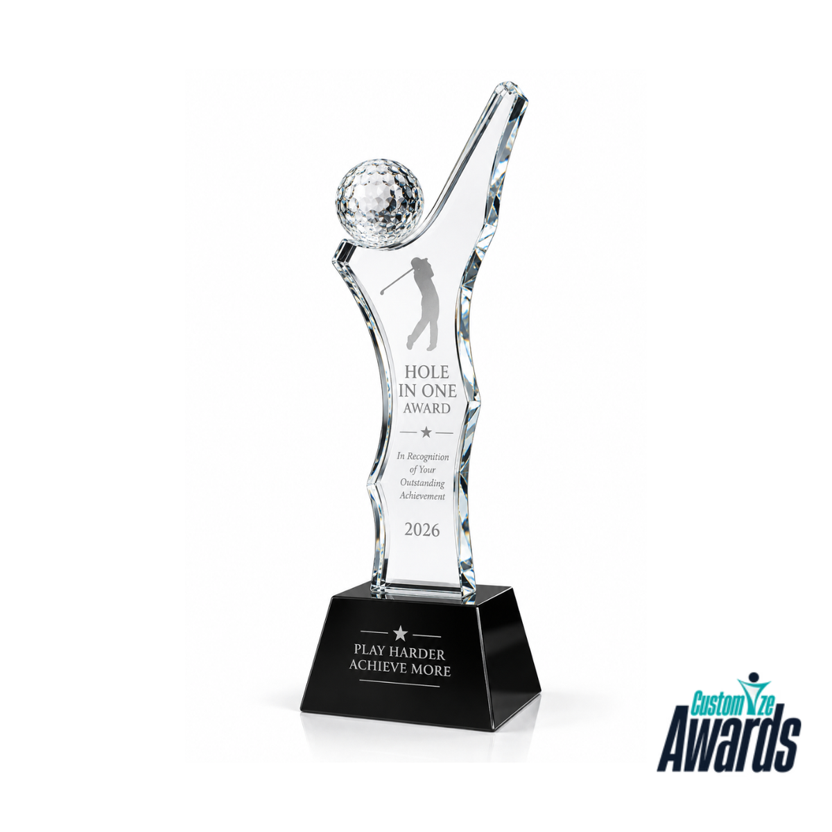 Precision Swing | Custom Golf Hole in One Crystal Award