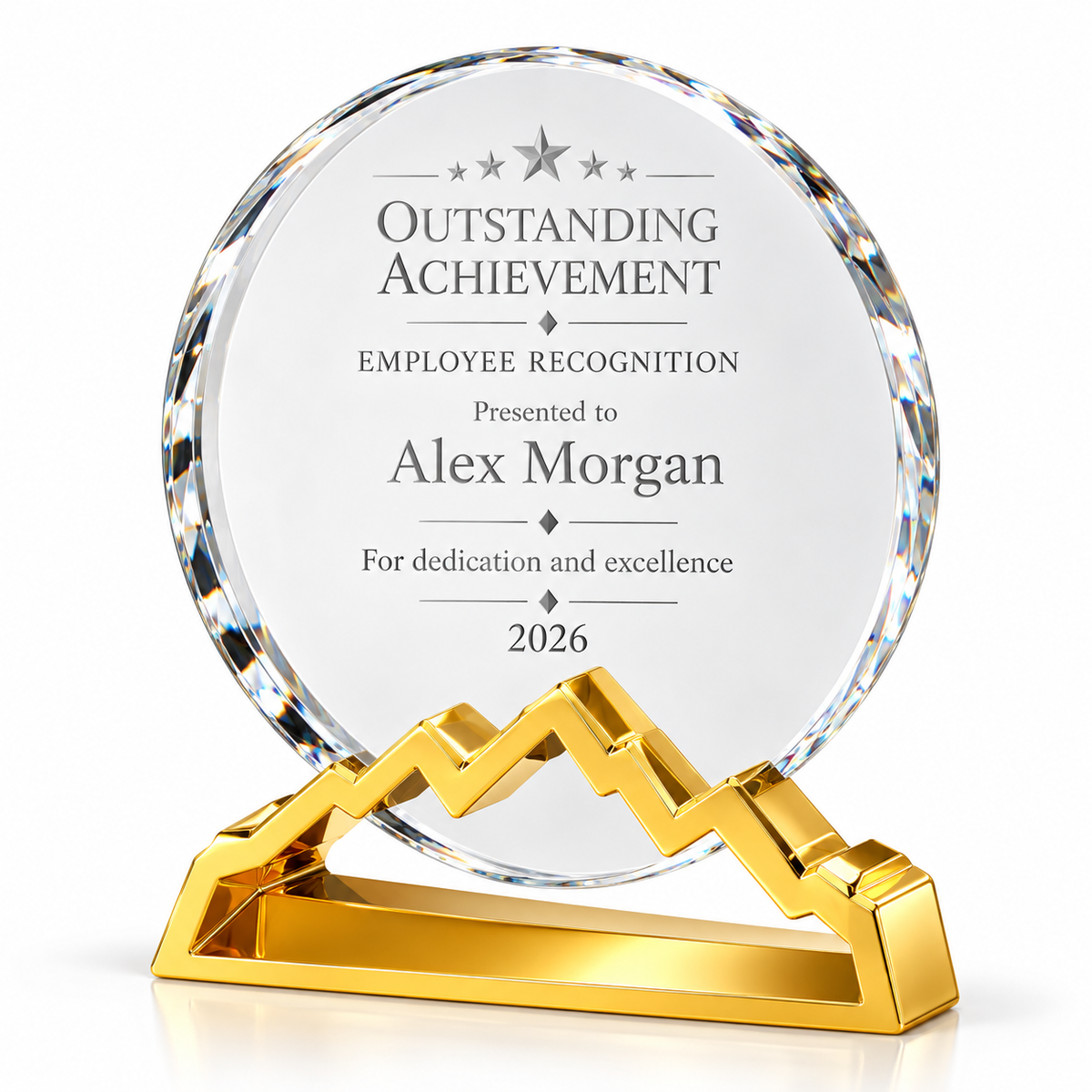 Golden Evermark | Customized Professional Achievement Crystal Award