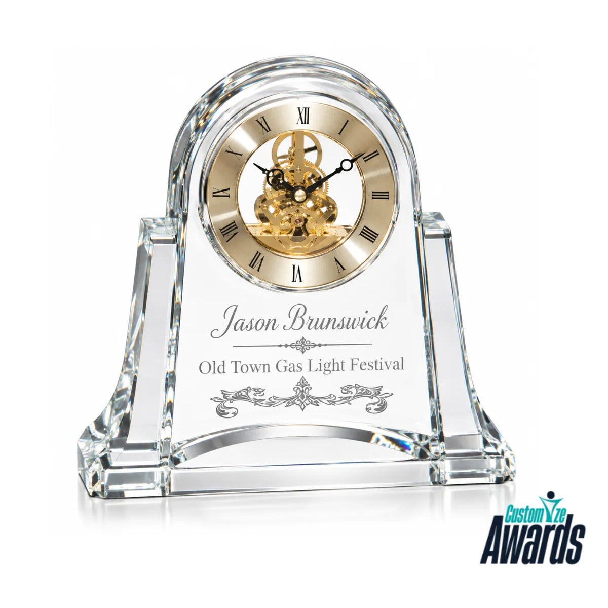 Brunswick Heritage | Custom Gold Clock Crystal Award