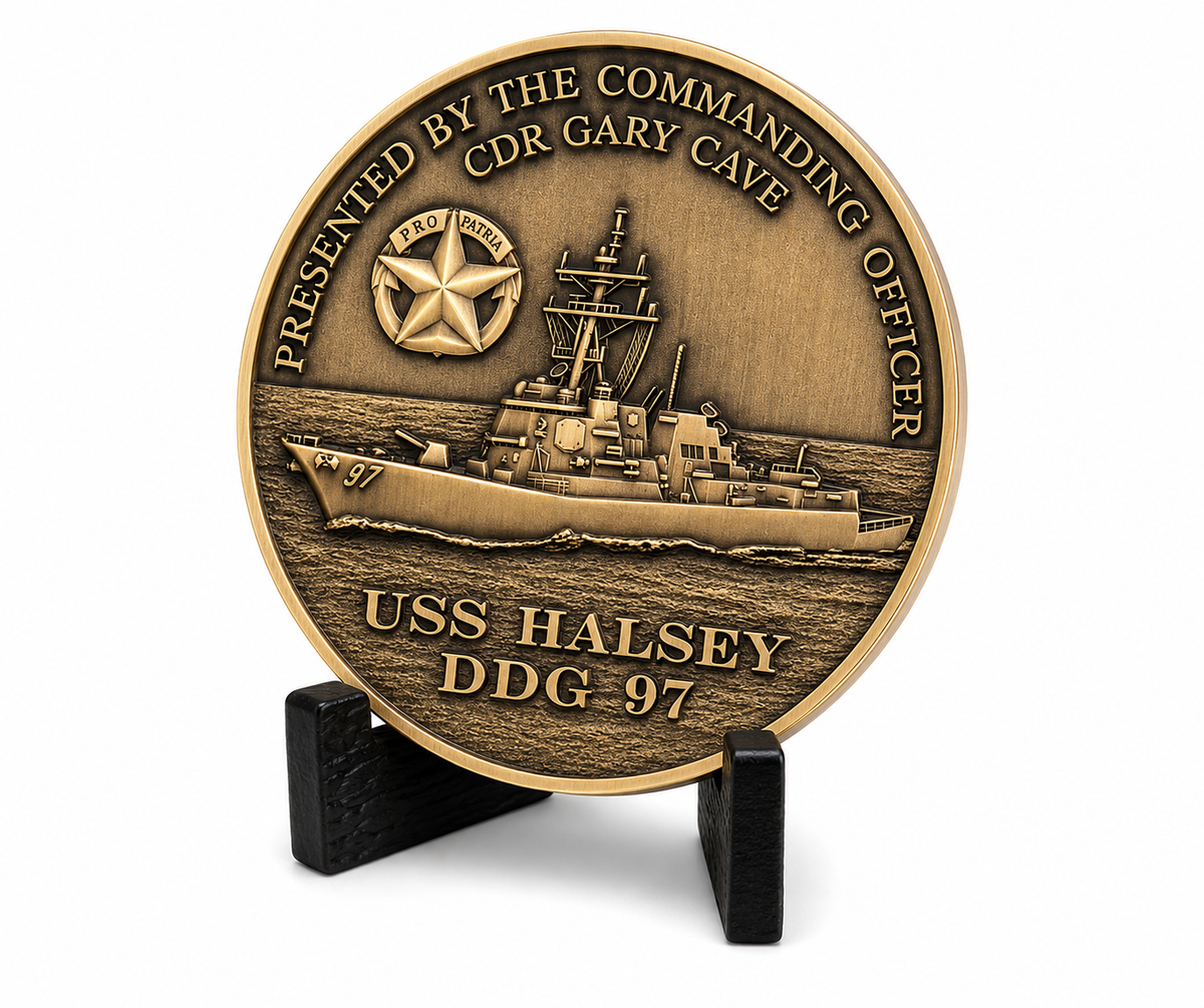 Halsey Challenge | Personalized USS Halsey Navy Command Recognition Coin