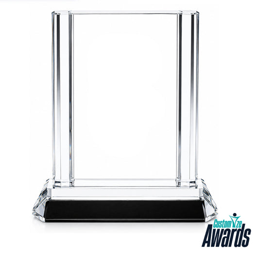 Cool Blue Accent Crystal Personalized Engraved Recognition Award withut engraving