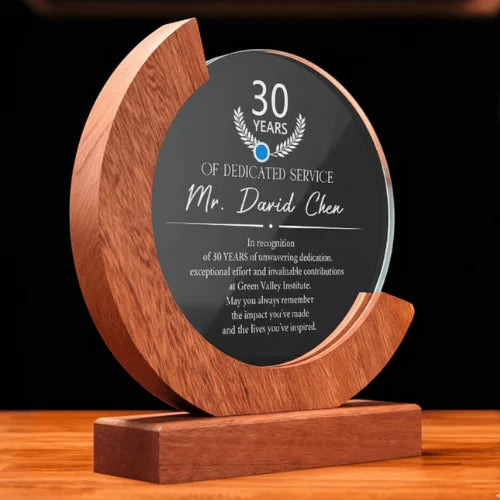 Crystal Service Recognition Plaque Award