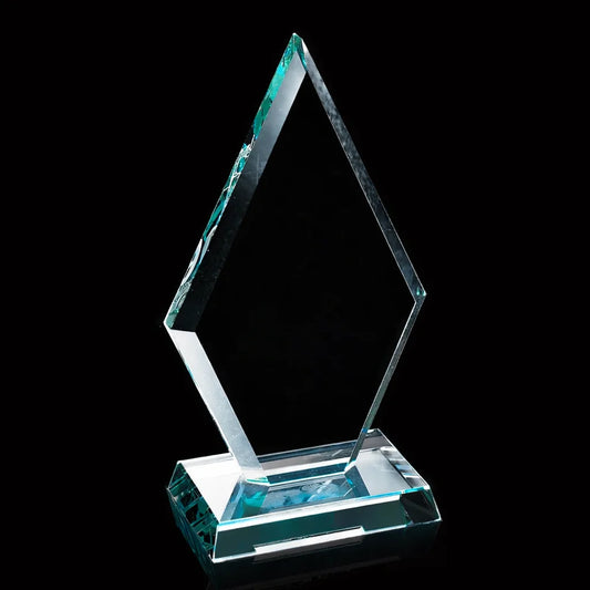 Custom Diamond Jade Glass Award