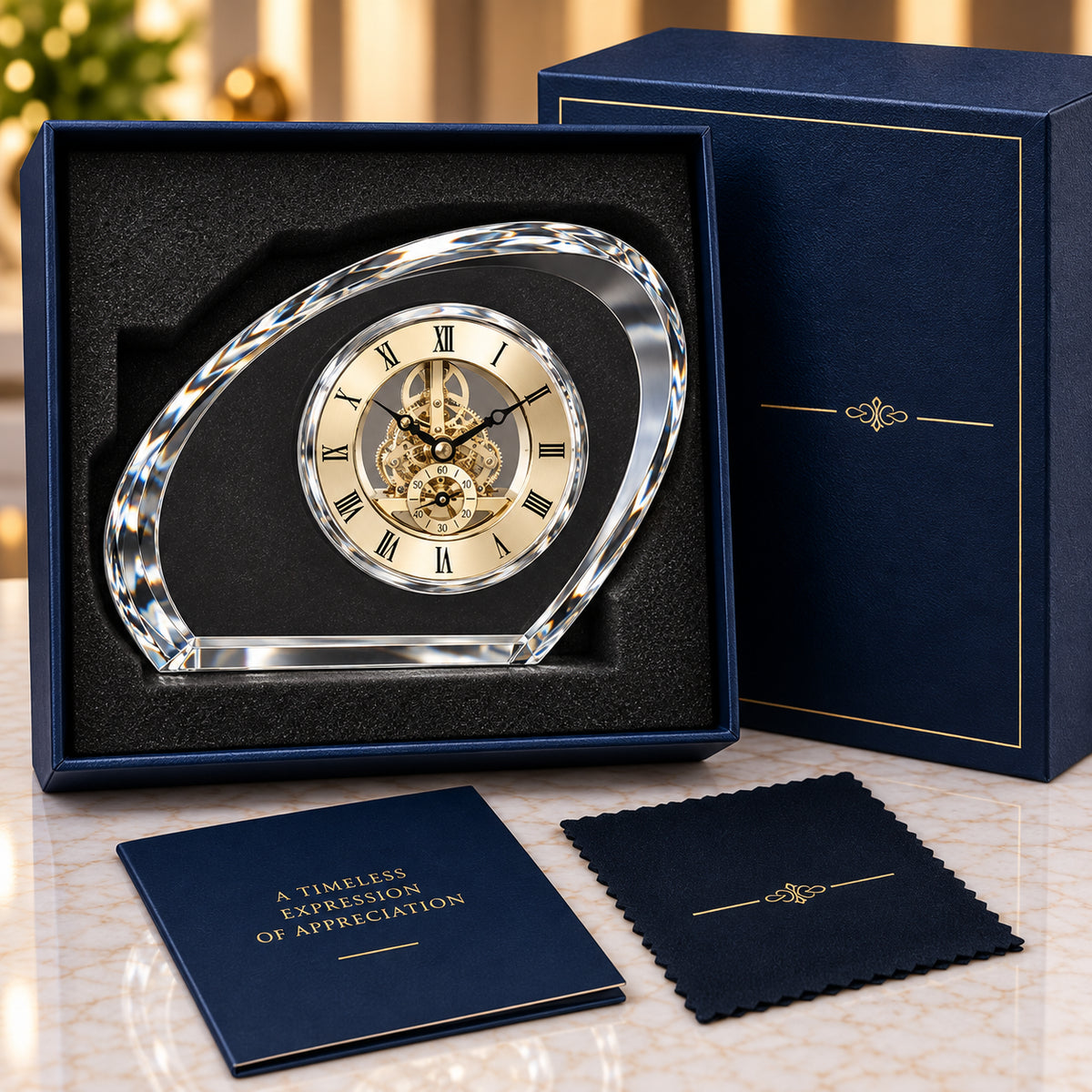 Eden Timeless | Custom Crystal Clock Award for Corporate Recognition