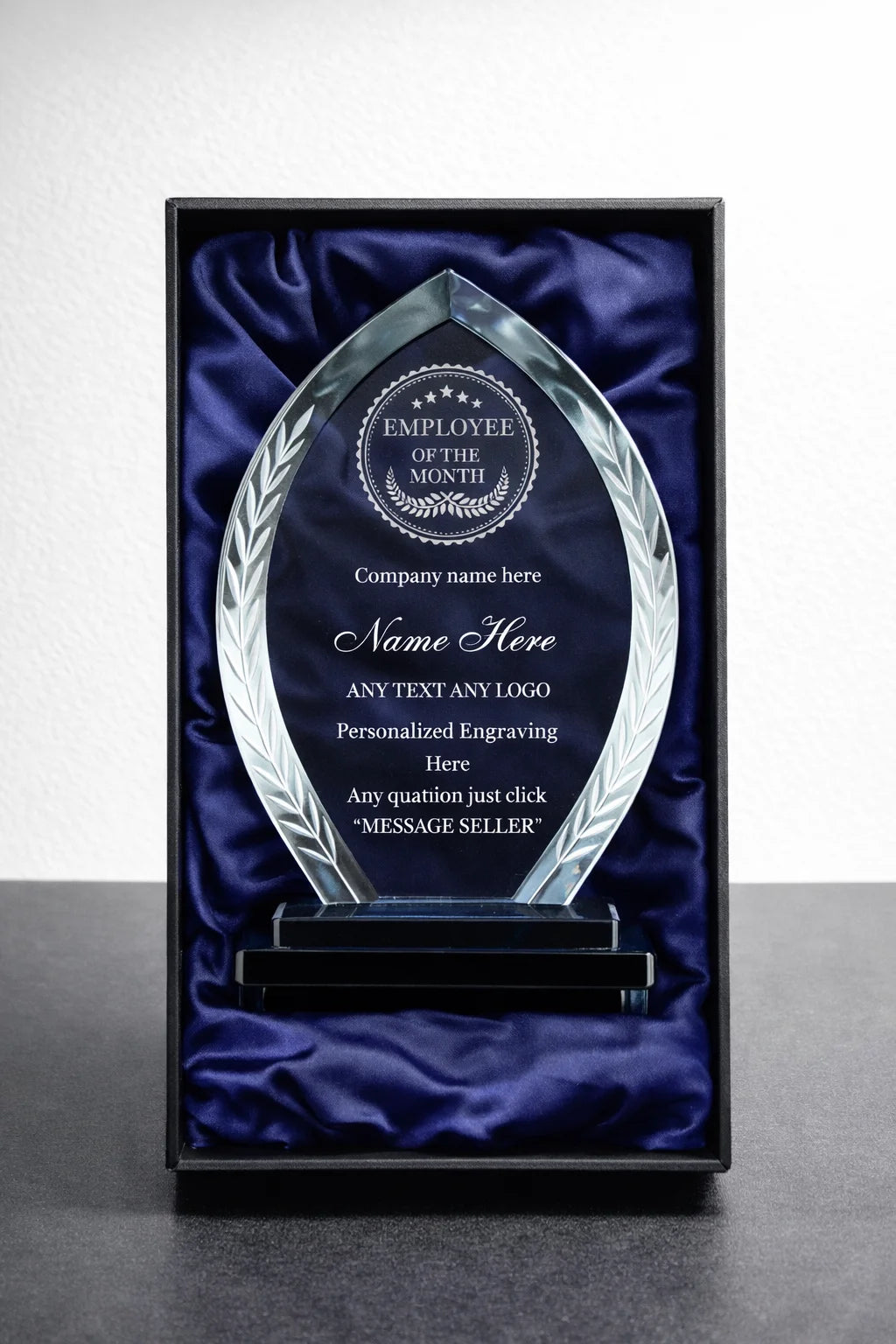 Employee Recognition Crystal Plaque