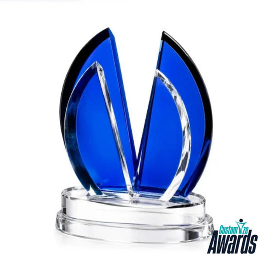 Flight Indigo Crystal Engraved Recognition Award without engraving