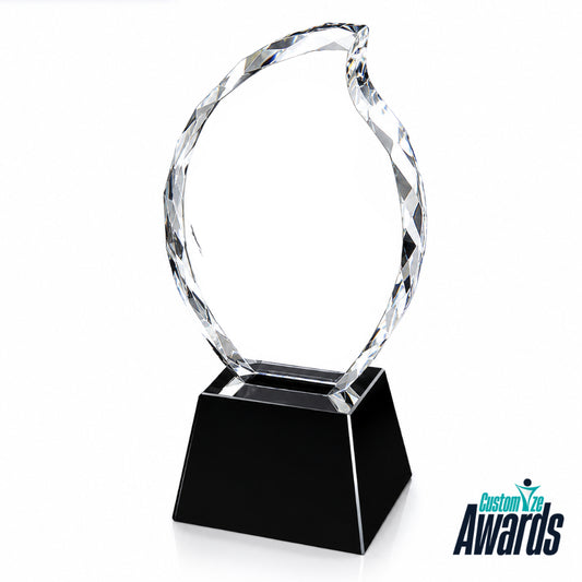 Optical Flame Crystal Personalized Engraved Recognition Award without engraving
