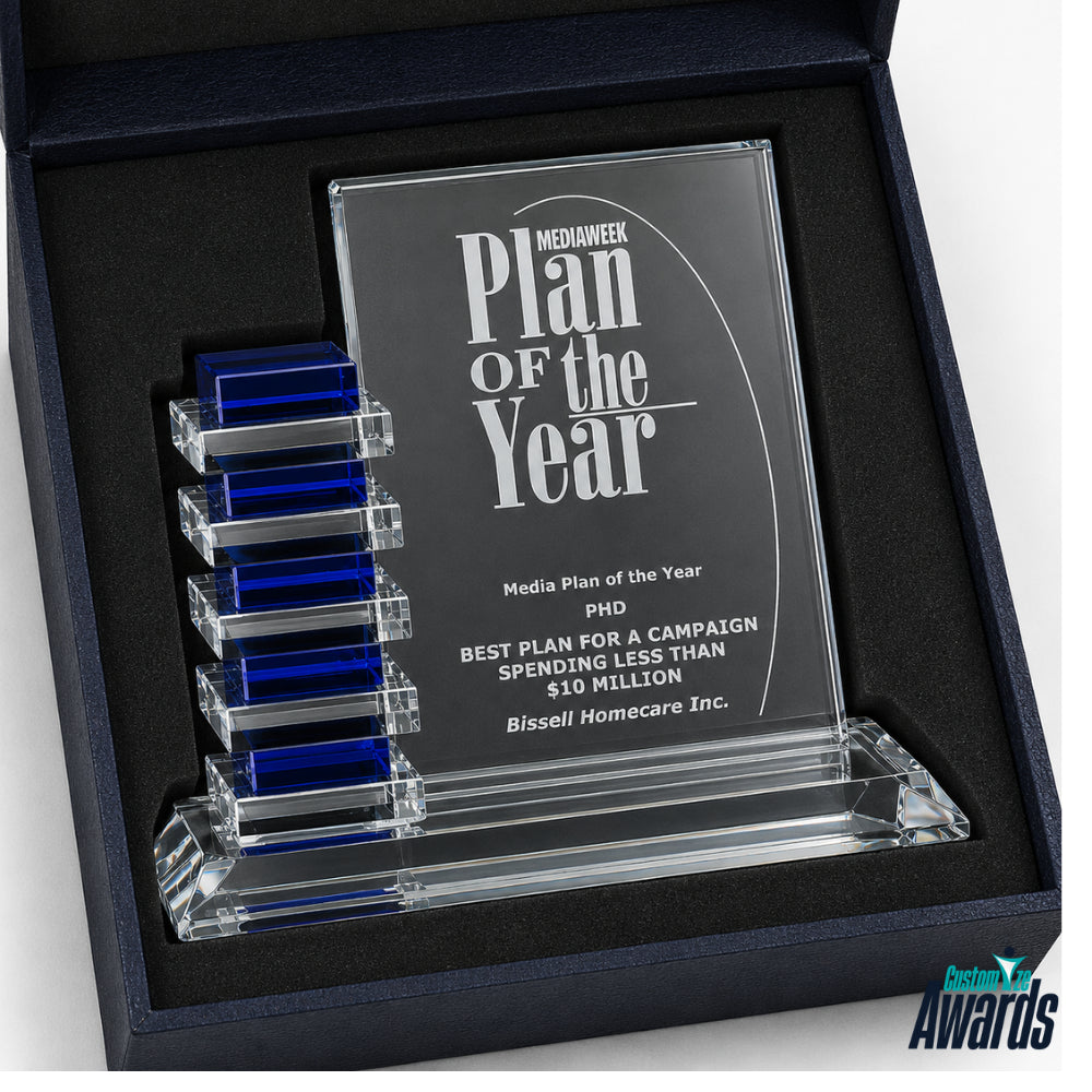Resolute Crystal Engraved Recognition Award pakaging