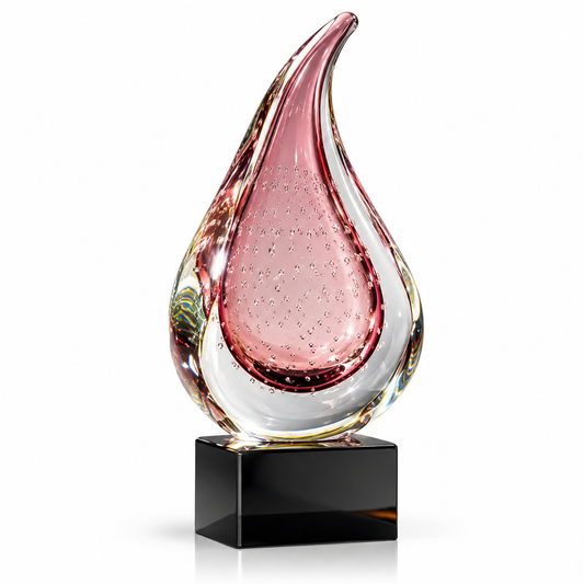 Rose Flame | Custom Art Glass Achievement Award