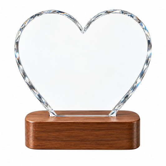 Eternal Hearts | Personalized Islamic Wedding Crystal Award