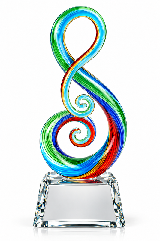 Spectrum Spiral | Custom Art Glass Achievement Award
