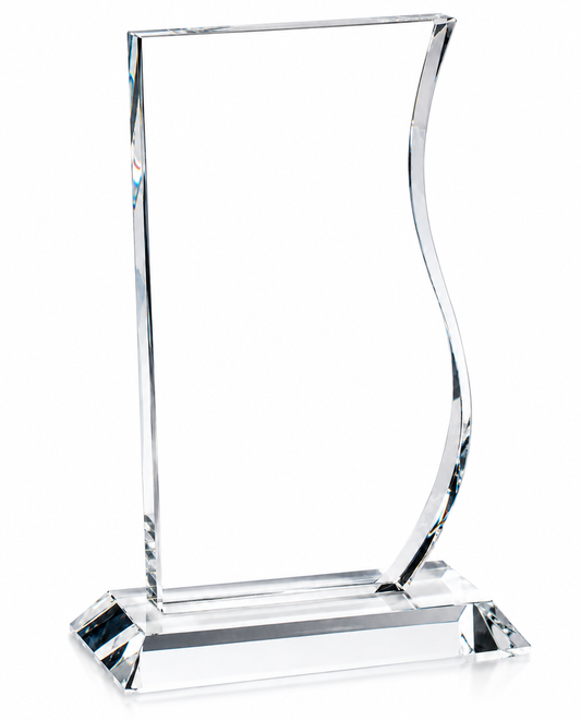 Personalized Engraved Curvy Crystal Award