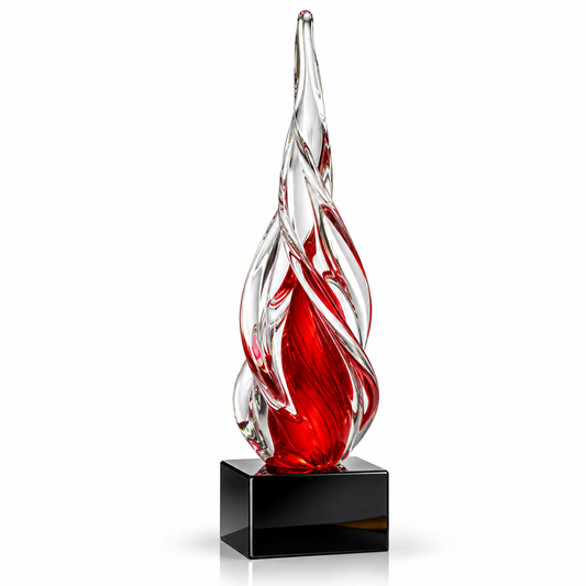 Crimson Flame | Custom Art Glass Recognition Award