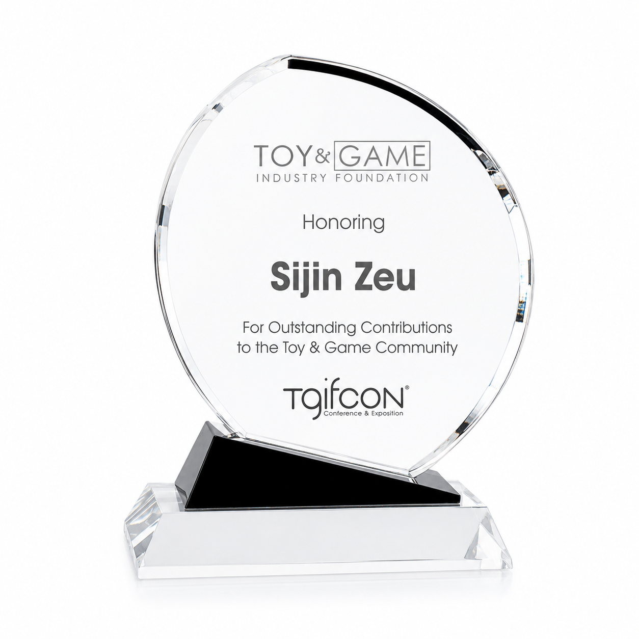 Elliptical Crystal Award β Custom Engraved Recognition Trophy