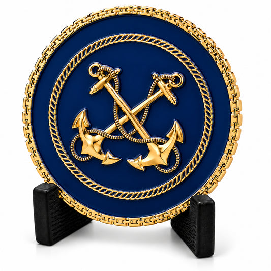 Navy Gold | Custom Navy Challenge Coin Gold Naval Command Recognition