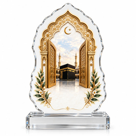 Sacred Arch | Personalized Hajj Mubarak Crystal Award