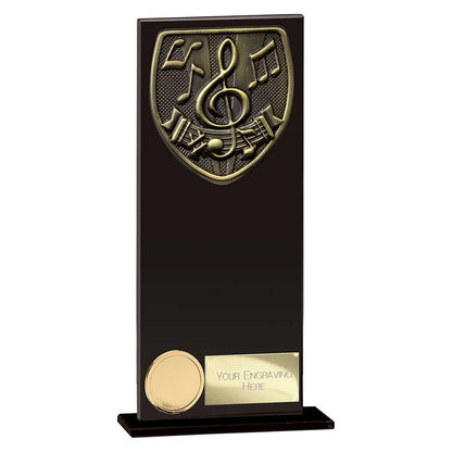 Music Black Glass Award plaque