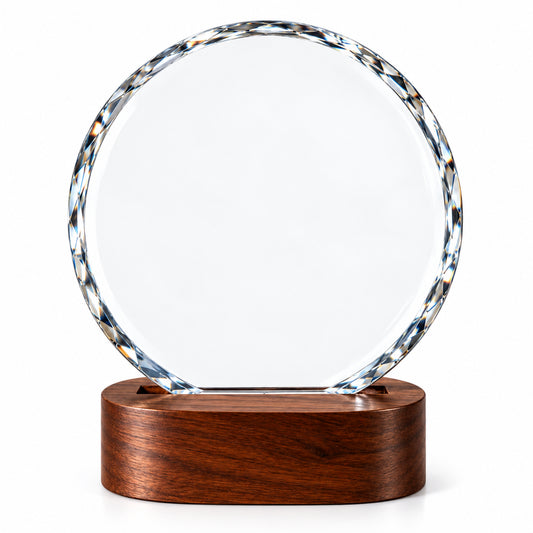 Sacred Round | Personalized Crystal Umrah Mubarak Award