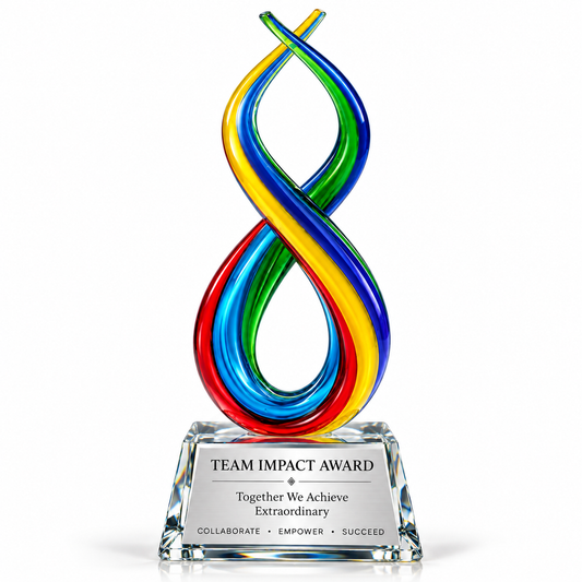 Harmony Twist | Custom Art Glass Achievement Award