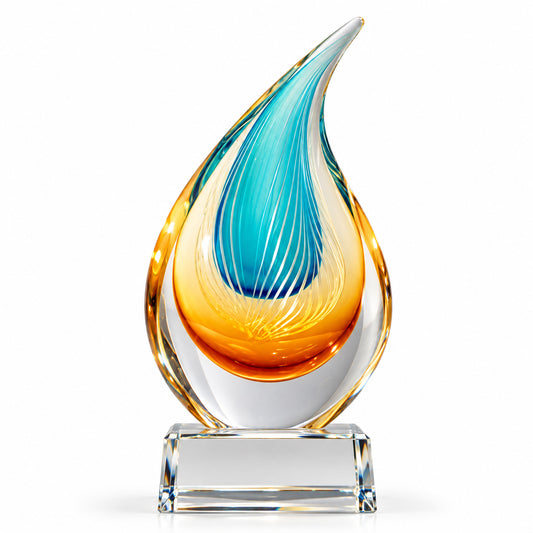 Azure Flame | Custom Art Glass Achievement Award