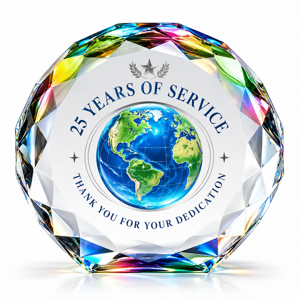 Global Legacy | Custom Crystal 25 Year Service Anniversary Award