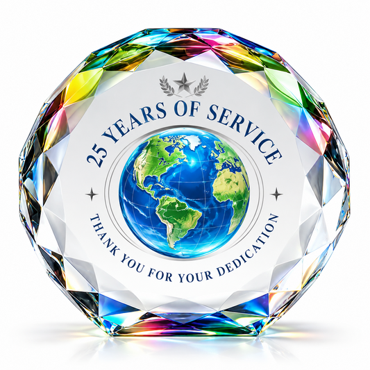 Global Legacy | Custom Crystal 25 Year Service Anniversary Award