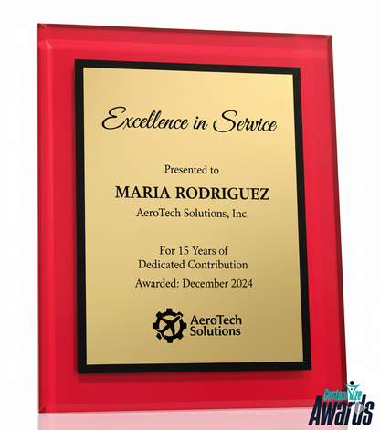 Crimson Gilded Vista Plaque